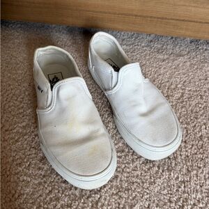Women’s White Platform Slip On Vans Size 7.5